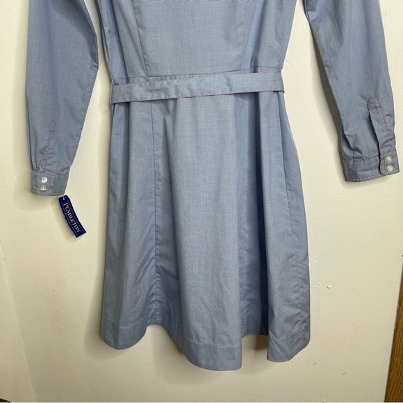 PENDLETON Blue Gingham Shirt Dress Cotton Belted Long Sleeve Western Size 4 NWT - Picture 9 of 15